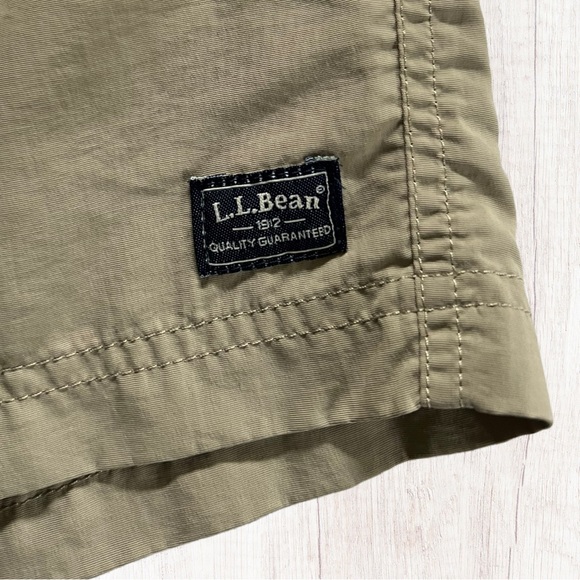LL Bean Men’s Khaki Lined Drawstring Nylon Swim Water Trunks with Pockets XL. - Picture 2 of 9